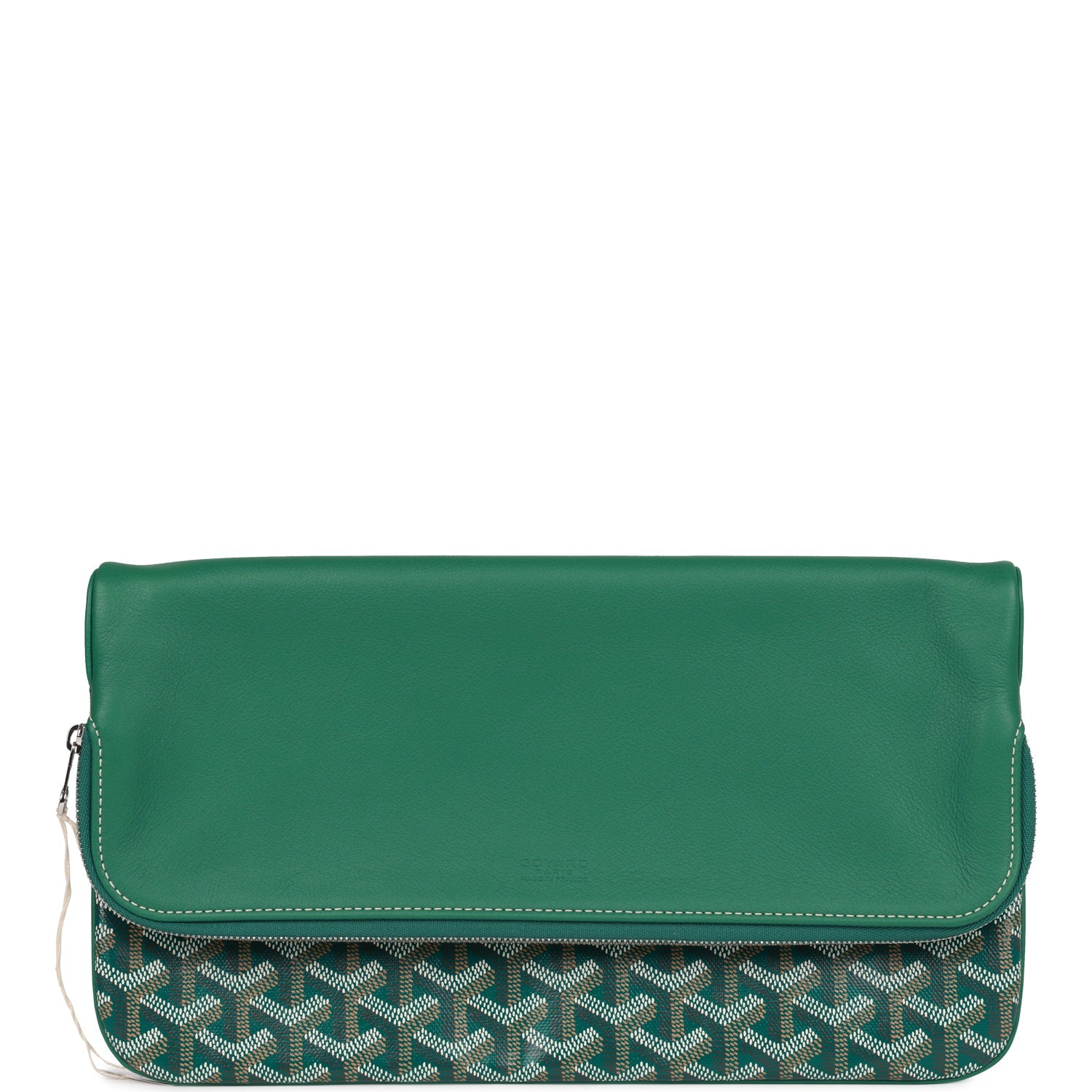 On Sale Goyard Sainte-Marie MM Foldable Clutch Bag Green Goyardine Silver Hardware