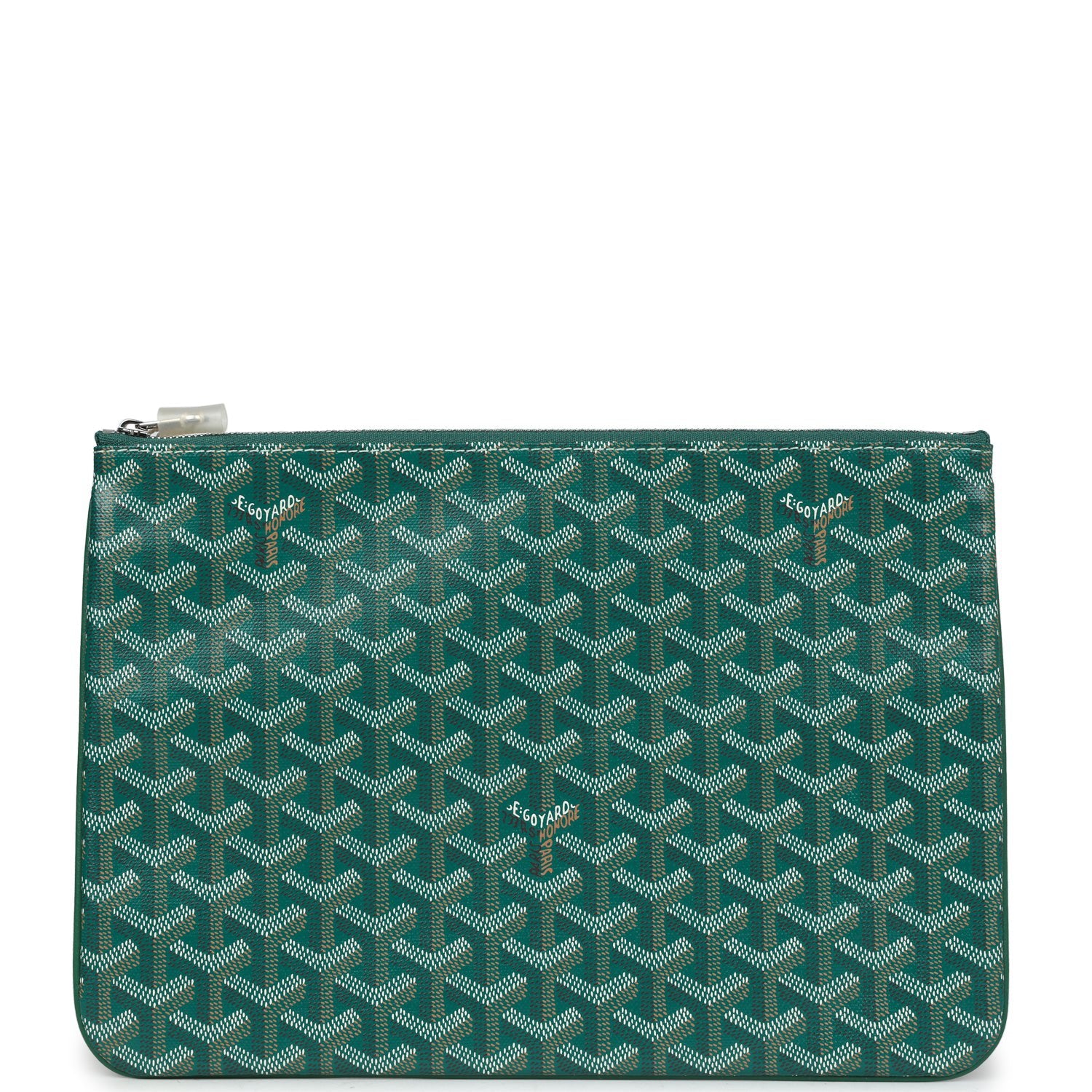 On Sale Goyard Goyardine Green Senat MM Pouch Palladium Hardware