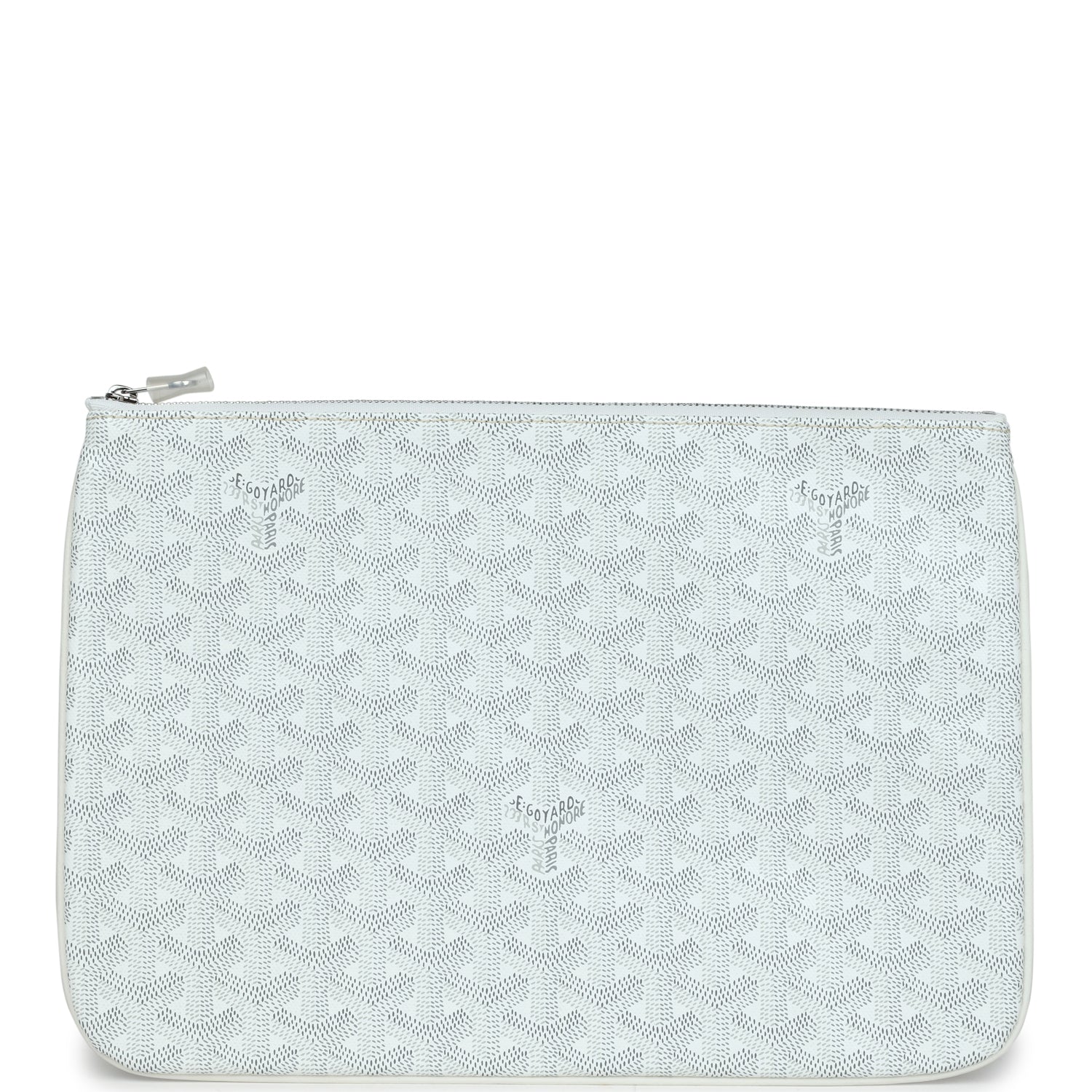 On Sale Goyard Goyardine White Senat MM Pouch Palladium Hardware